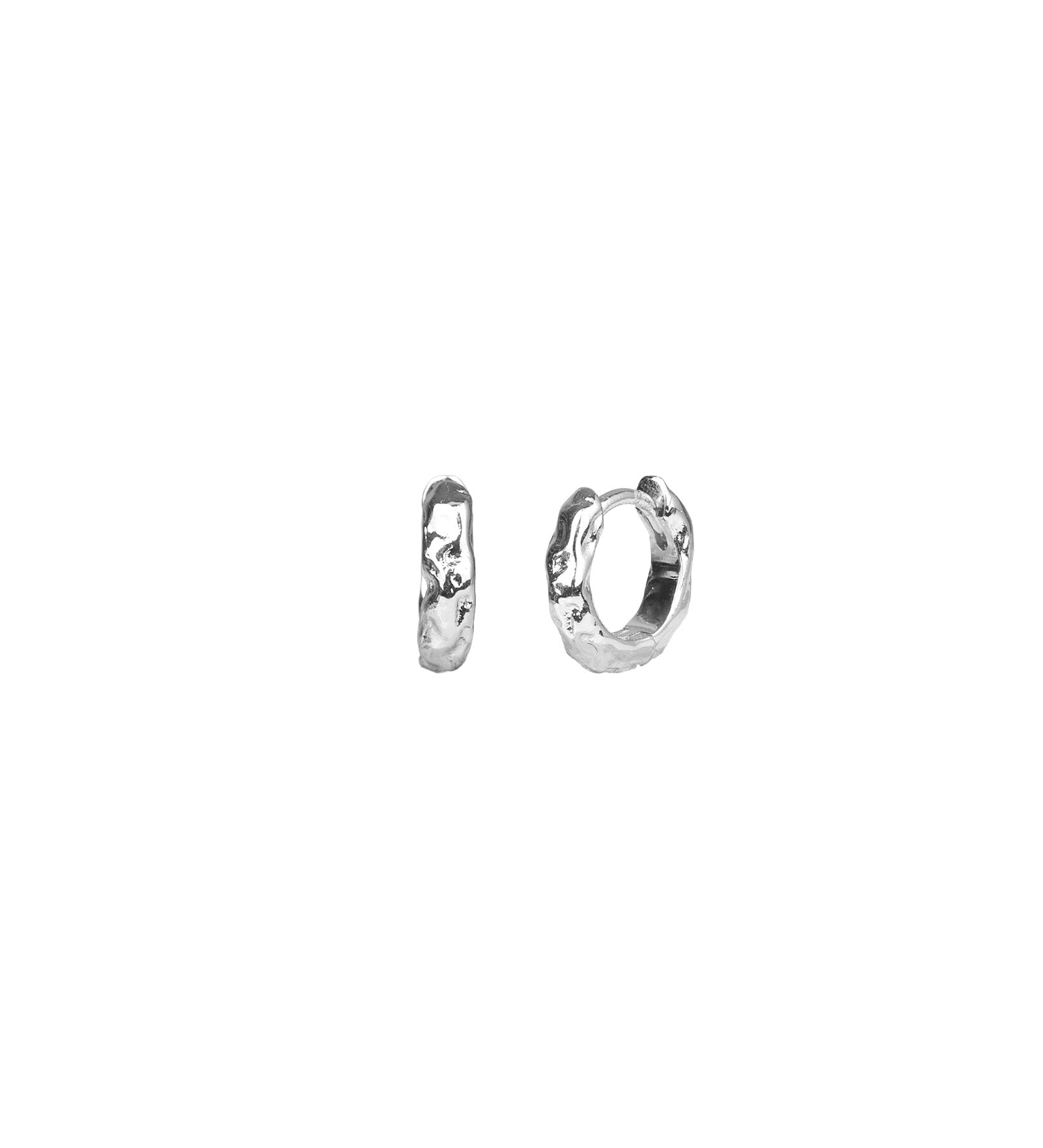 Wolf Circus-Organic Huggie Hoops-Earrings-Sterling Silver-Blue Ruby Jewellery-Vancouver Canada