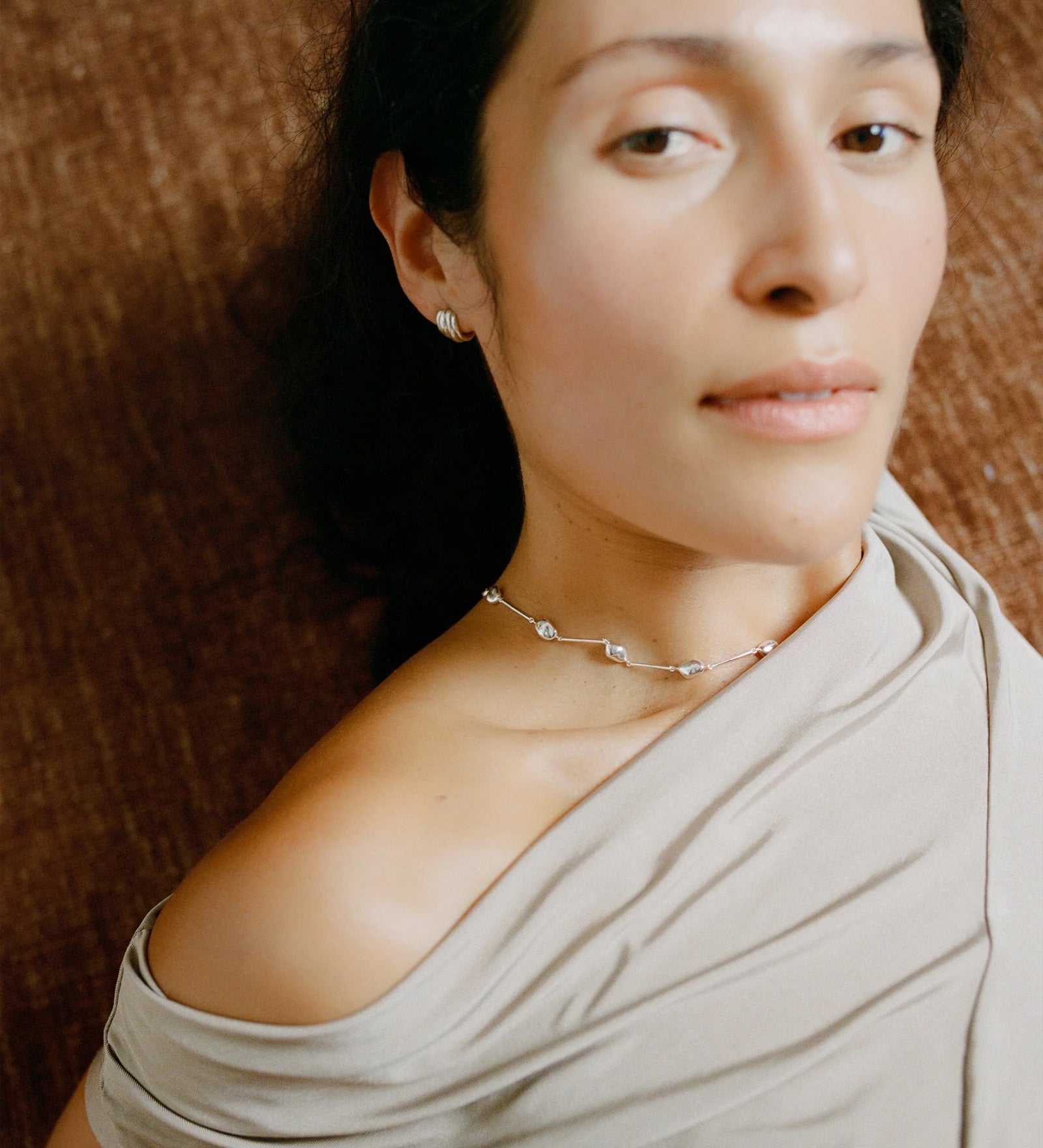 Felipa Collar Necklace Silver Plated