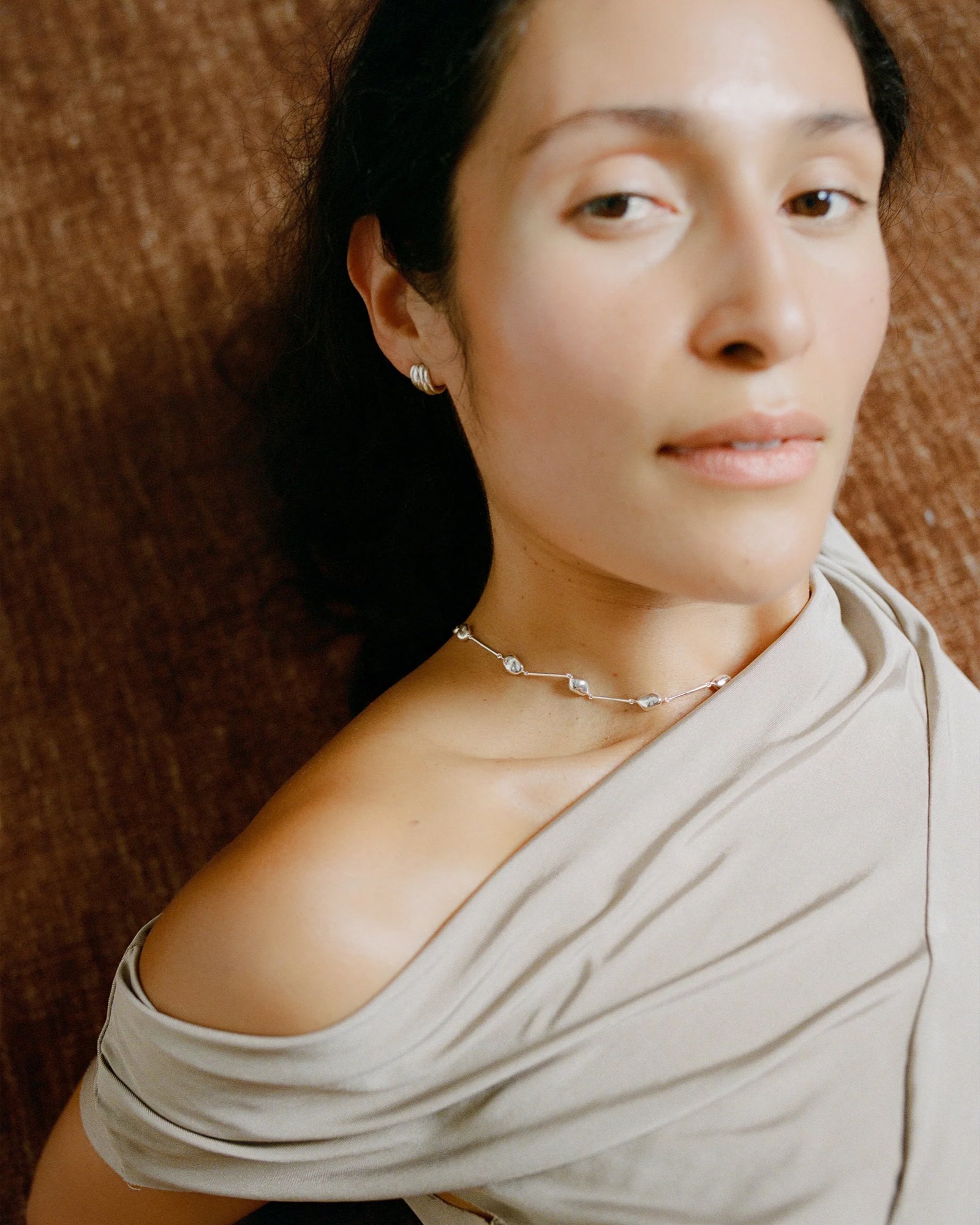 Felipa Collar Necklace Silver Plated