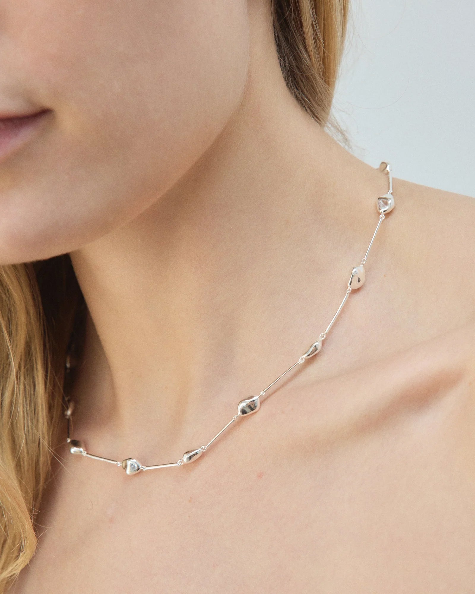 Felipa Collar Necklace Silver Plated
