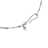 Finley Collar Necklace Silver Plated, Freshwater Pearl