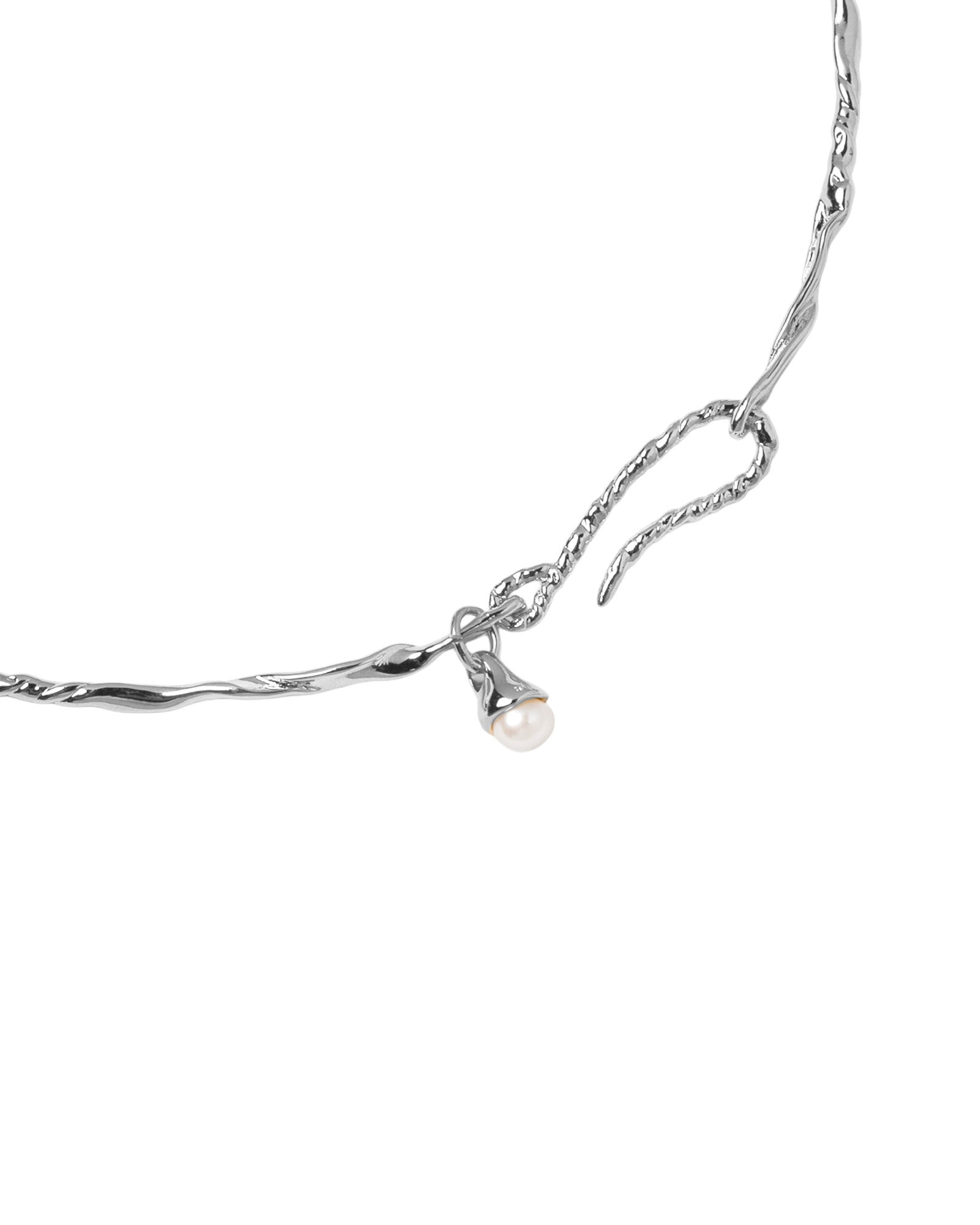 Finley Collar Necklace Silver Plated, Freshwater Pearl