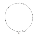 Finley Collar Necklace Silver Plated, Freshwater Pearl