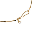 Finley Collar Necklace 14k Gold Plated, Freshwater Pearl