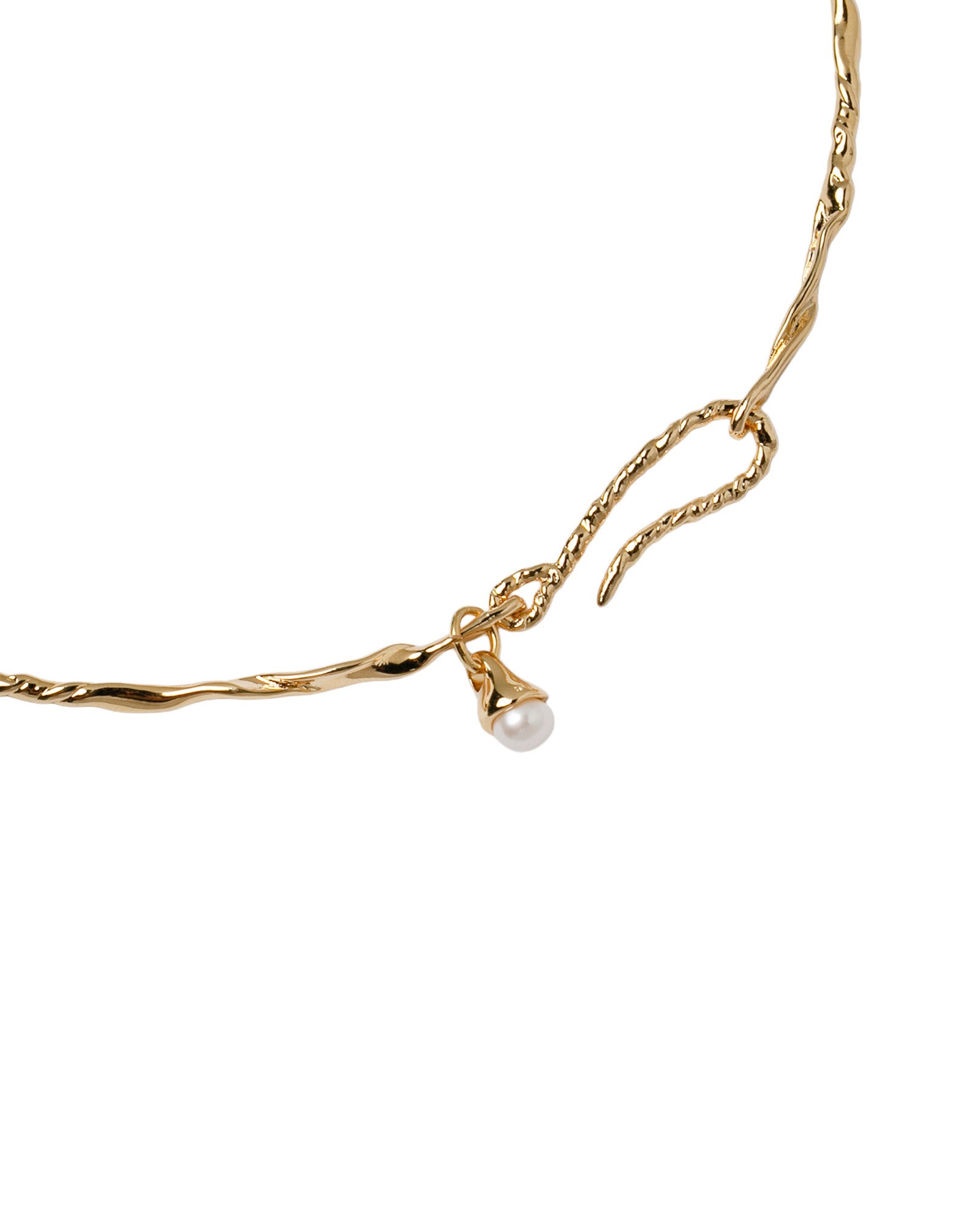 Finley Collar Necklace 14k Gold Plated, Freshwater Pearl