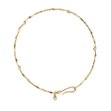Finley Collar Necklace 14k Gold Plated, Freshwater Pearl