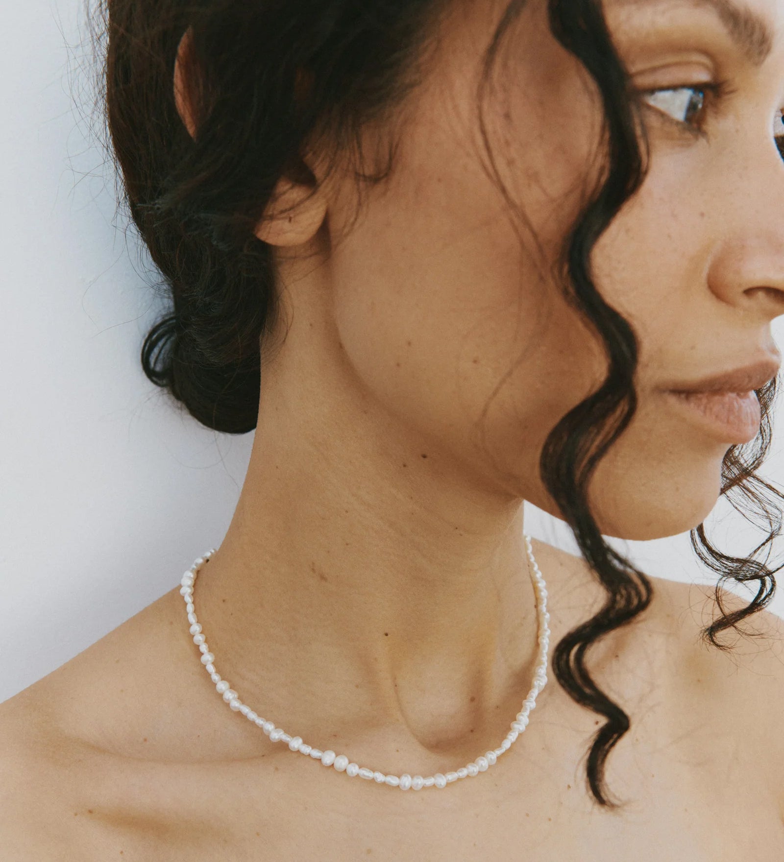 Amalie Necklace Sterling Silver, Freshwater Pearl