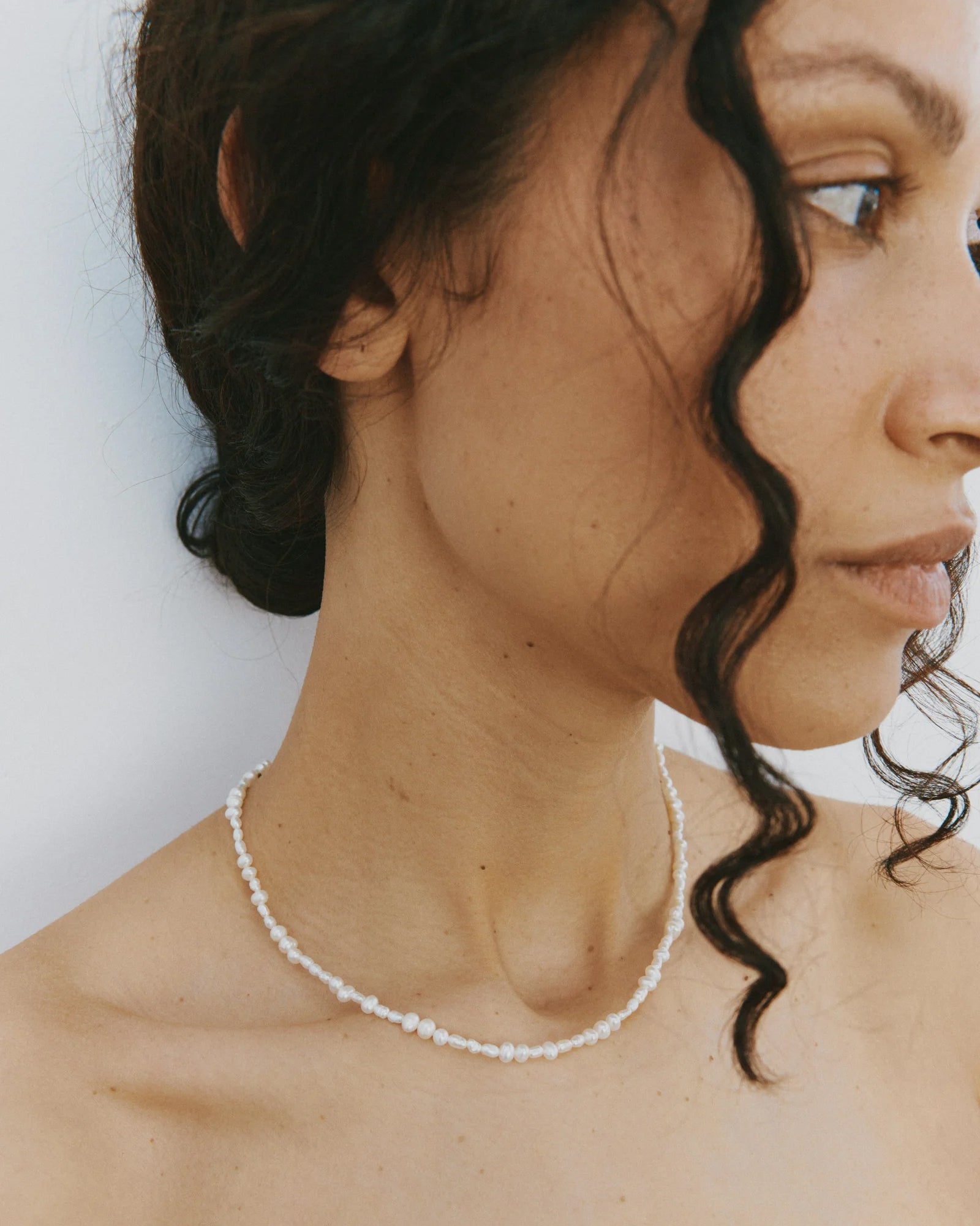 Amalie Necklace Sterling Silver, Freshwater Pearl