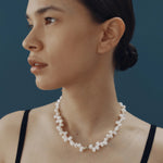 Leila Necklace 14k Gold Plated, White Pearl