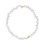 Leila Necklace 14k Gold Plated, White Pearl
