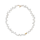 Leila Necklace 14k Gold Plated, White Pearl