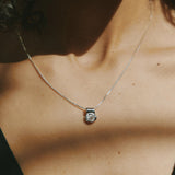 Cora Necklace Sterling Silver, White Topaz
