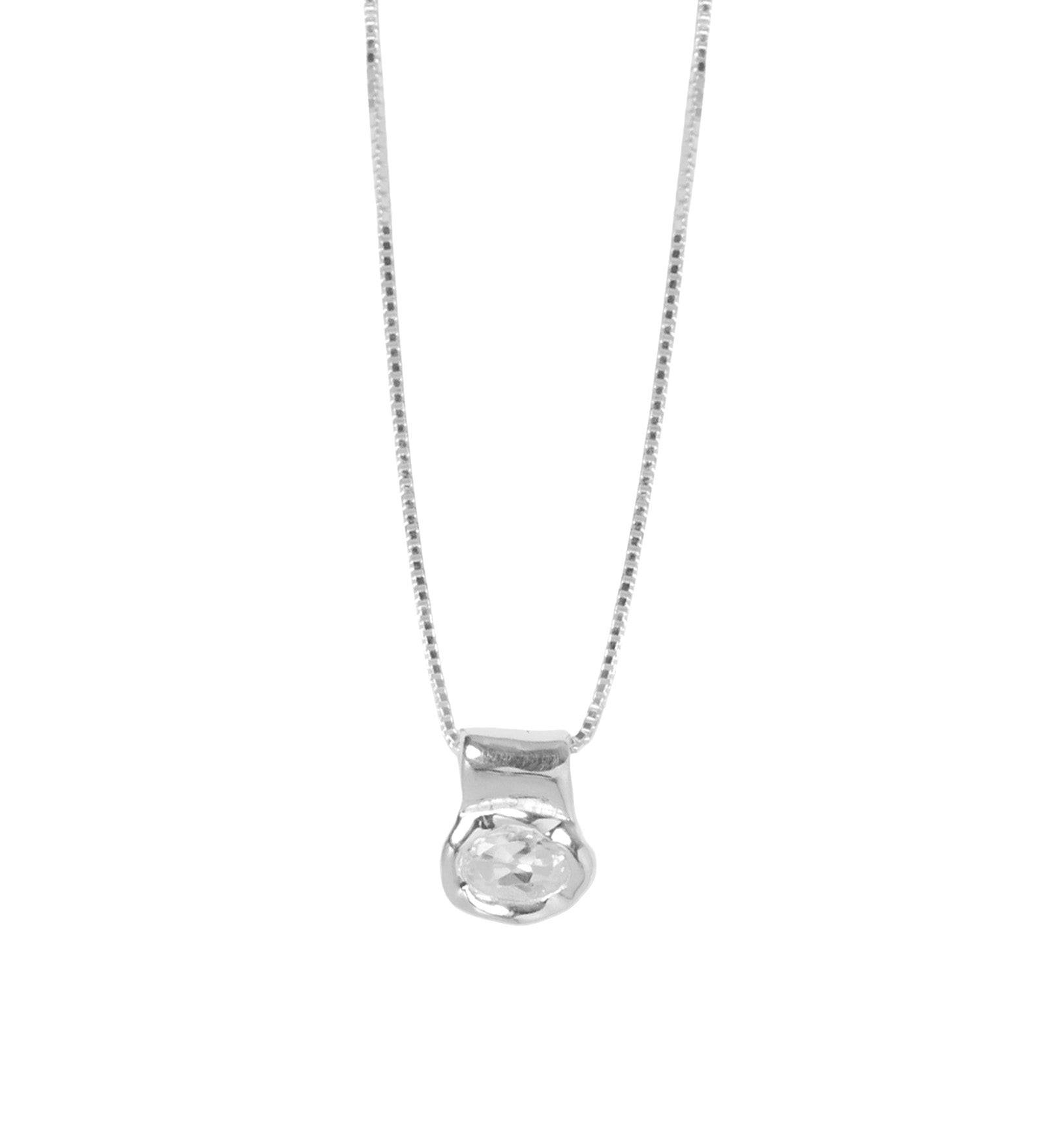Cora Necklace Sterling Silver, White Topaz