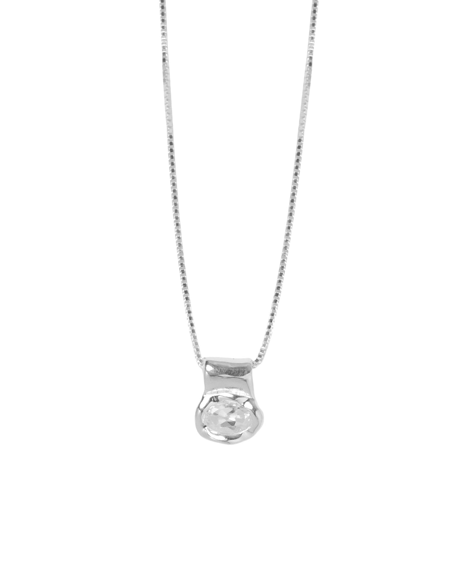 Cora Necklace Sterling Silver, White Topaz