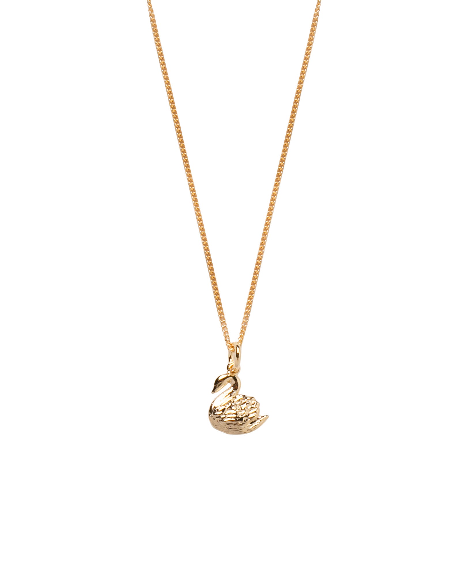 Swan Charm Necklace 14k Gold Plated, 14k Gold Vermeil