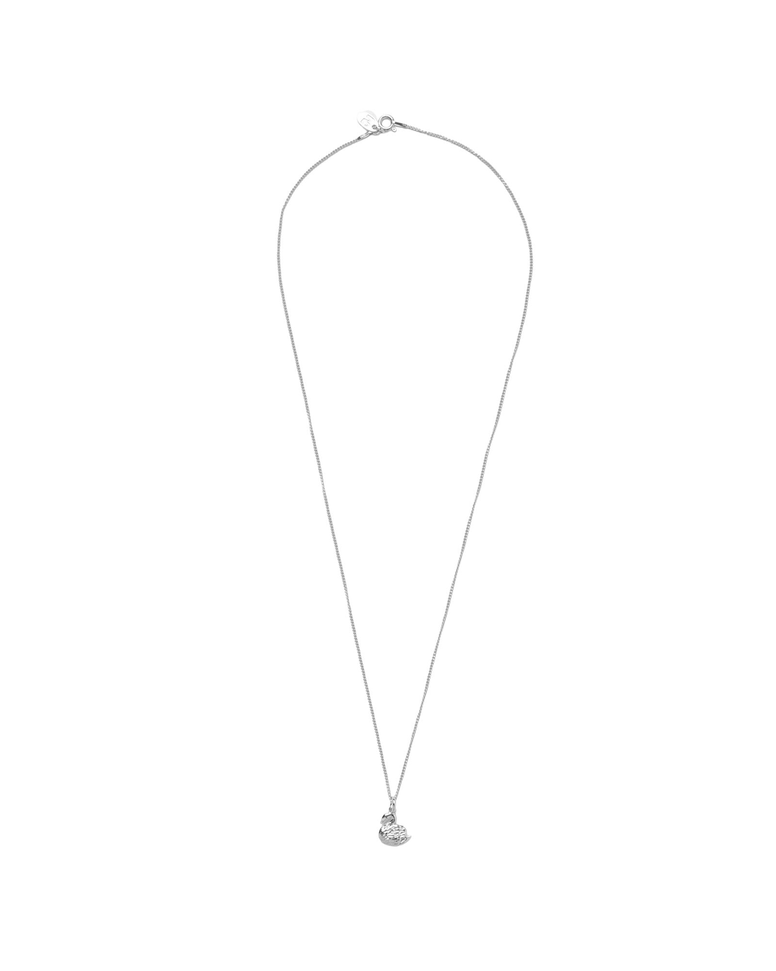 Swan Charm Necklace Sterling Siver