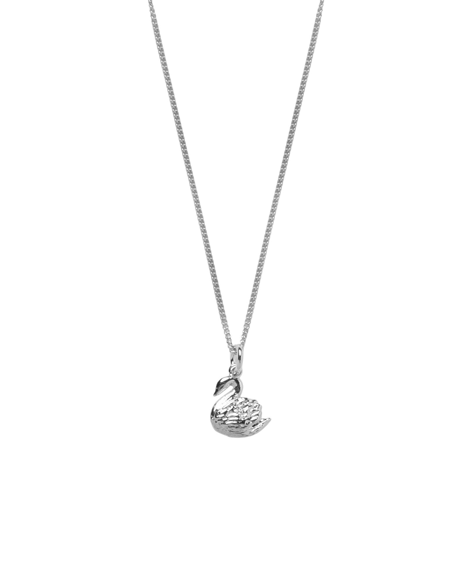 Swan Charm Necklace Sterling Siver