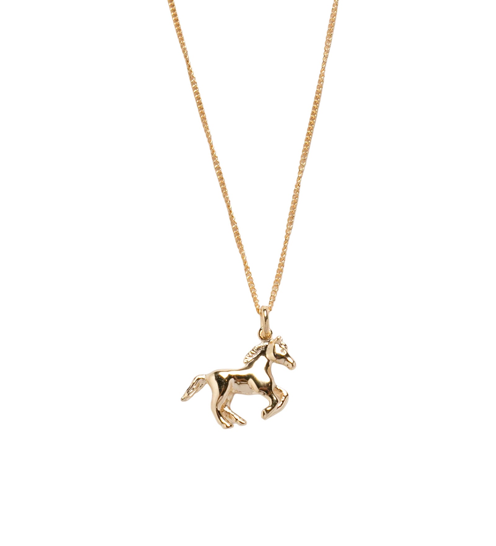 Wolf Circus-Horse Charm Necklace-Necklaces-14k Gold Plated, 14k Gold Vermeil-Blue Ruby Jewellery-Vancouver Canada