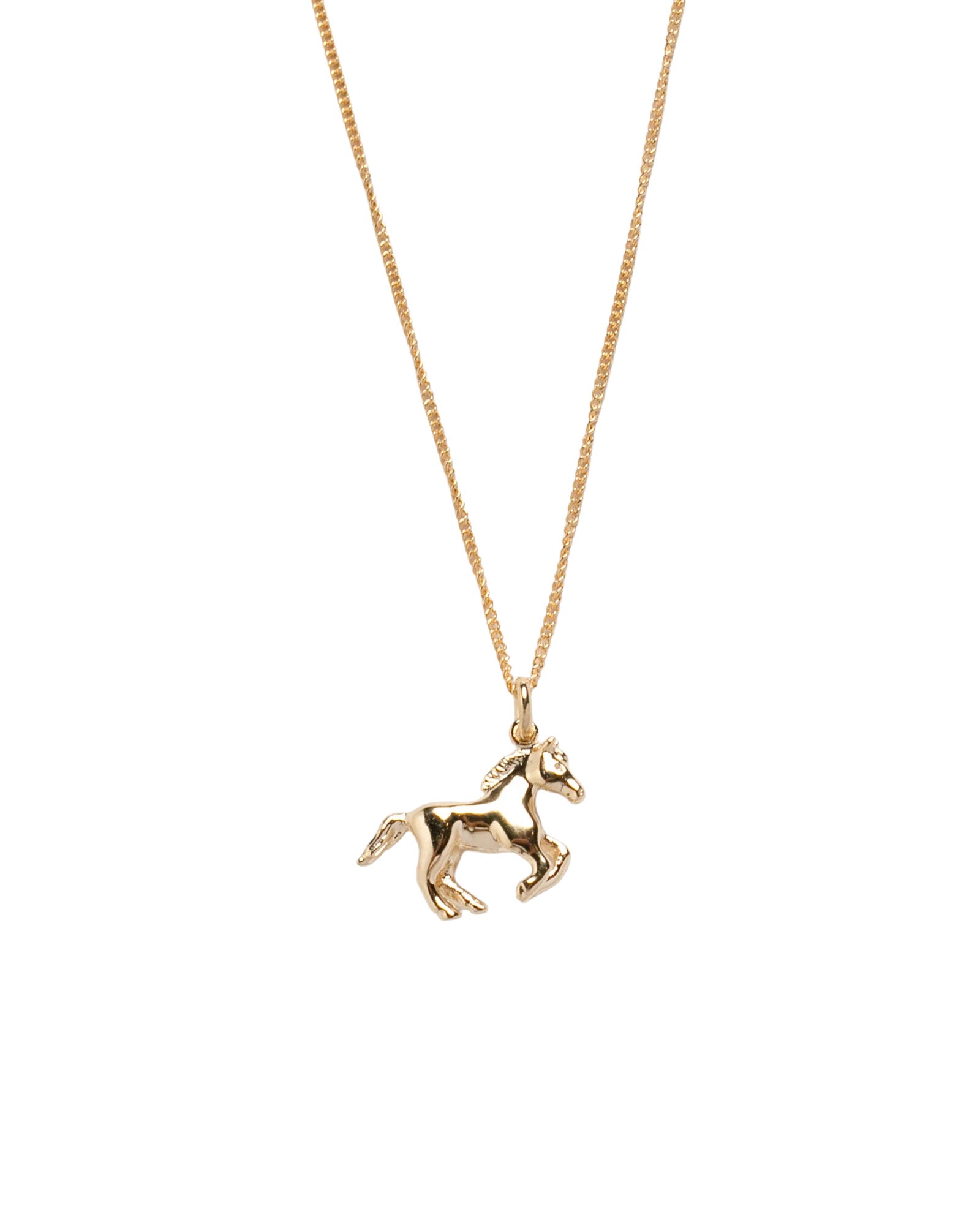 Wolf Circus-Horse Charm Necklace-Necklaces-14k Gold Plated, 14k Gold Vermeil-Blue Ruby Jewellery-Vancouver Canada