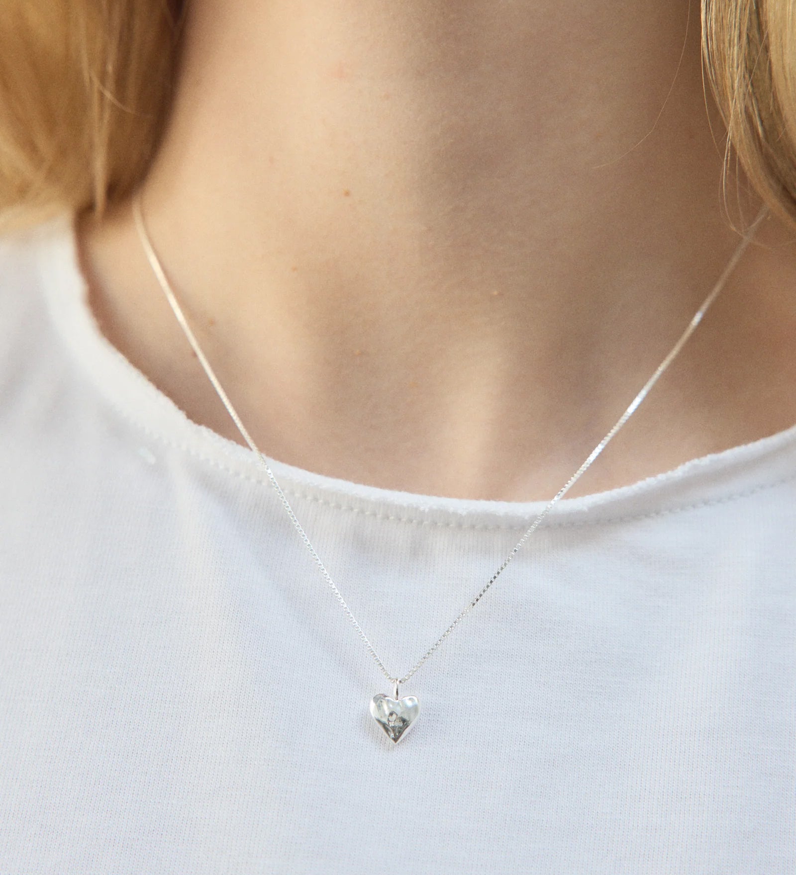 Heart Charm Necklace Sterling Siver