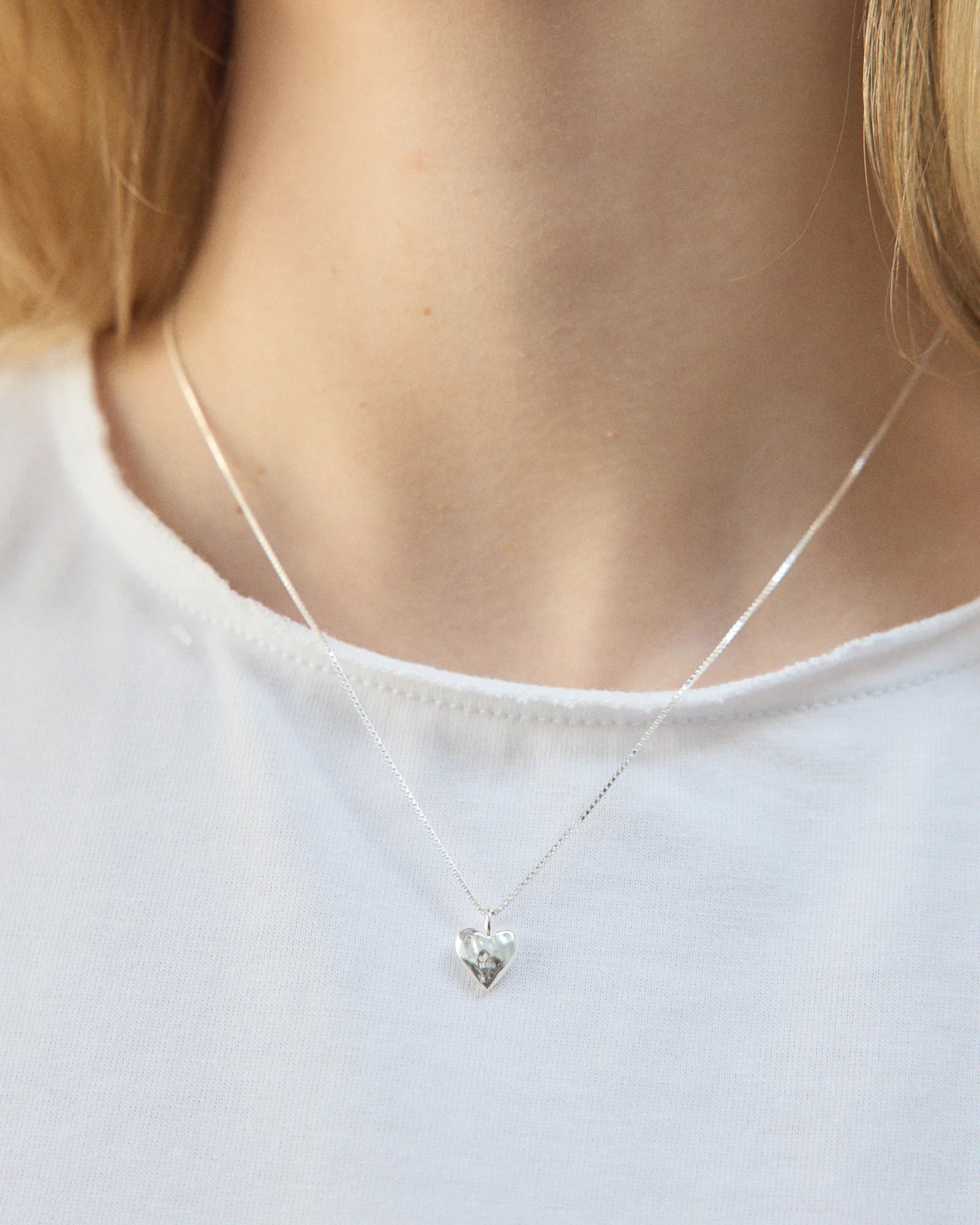 Heart Charm Necklace Sterling Siver