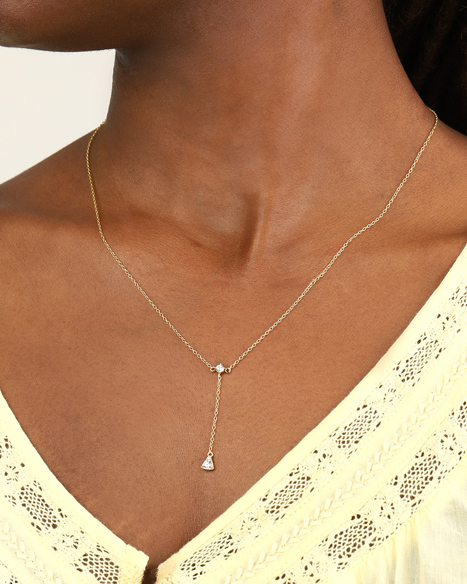 Quiet Icon-Petite Y Necklace-Necklaces-Blue Ruby Jewellery-Vancouver Canada