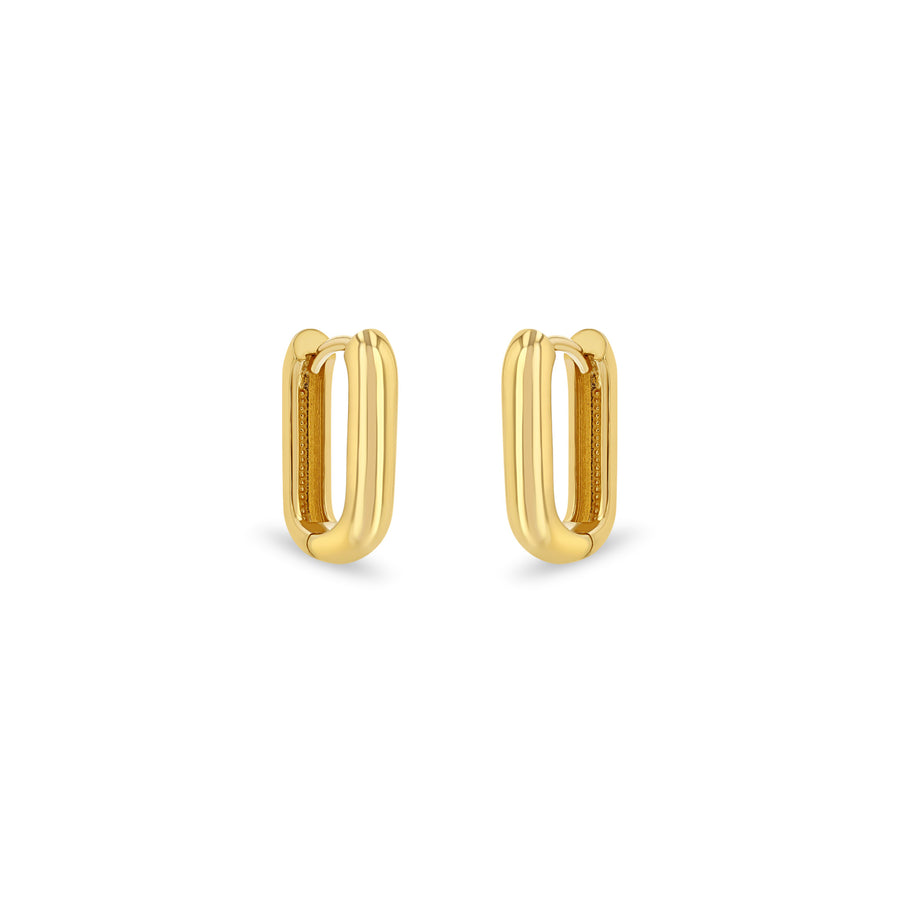 Zoe Chicco-Thick Medium Oval Huggies | 15mm-Earrings-14k Yellow Gold-Blue Ruby Jewellery-Vancouver Canada