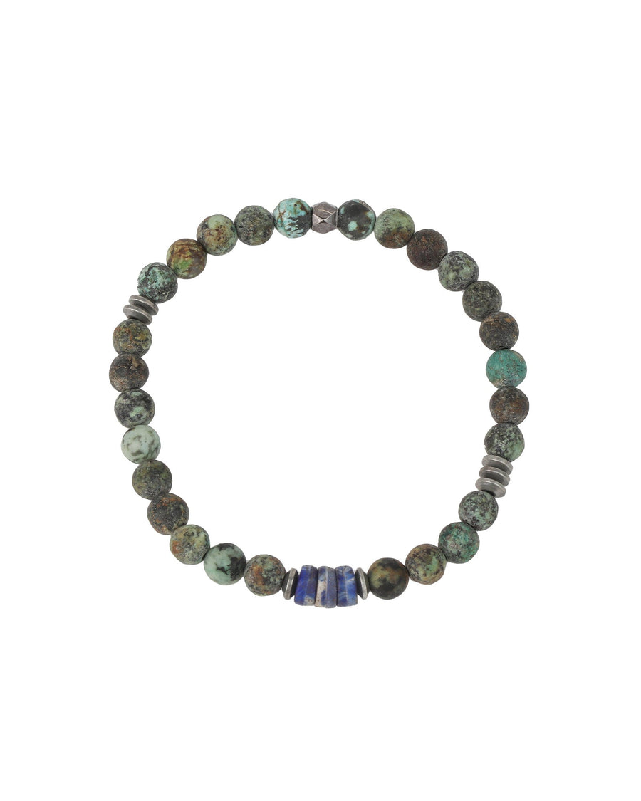 Finley & Wilder-African Tuquoise Stone Bracelet-Bracelets-Oxidized Silver, African Turquoise-Blue Ruby Jewellery-Vancouver Canada