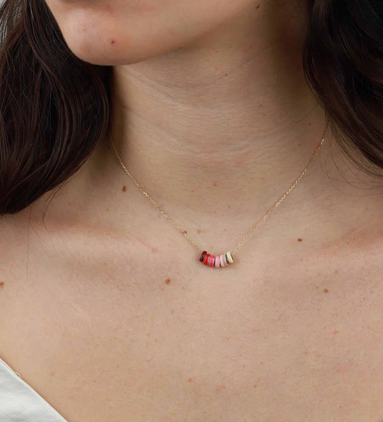 Adina Reyter-Amalfi Necklace-Necklaces-14k Yellow Gold, Diamond-Blue Ruby Jewellery-Vancouver Canada