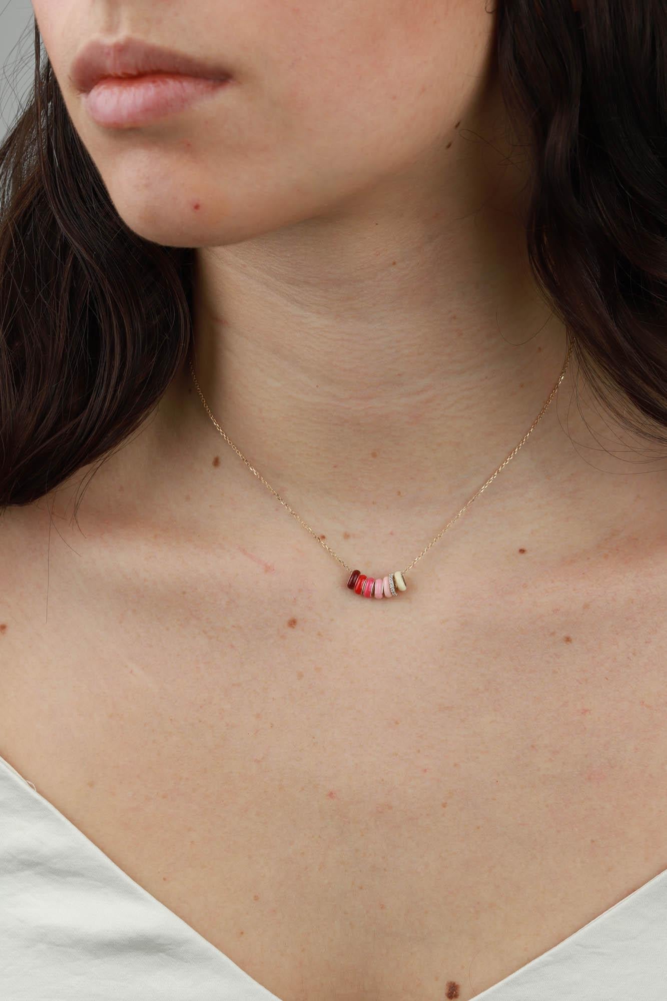 Adina Reyter-Amalfi Necklace-Necklaces-14k Yellow Gold, Diamond-Blue Ruby Jewellery-Vancouver Canada