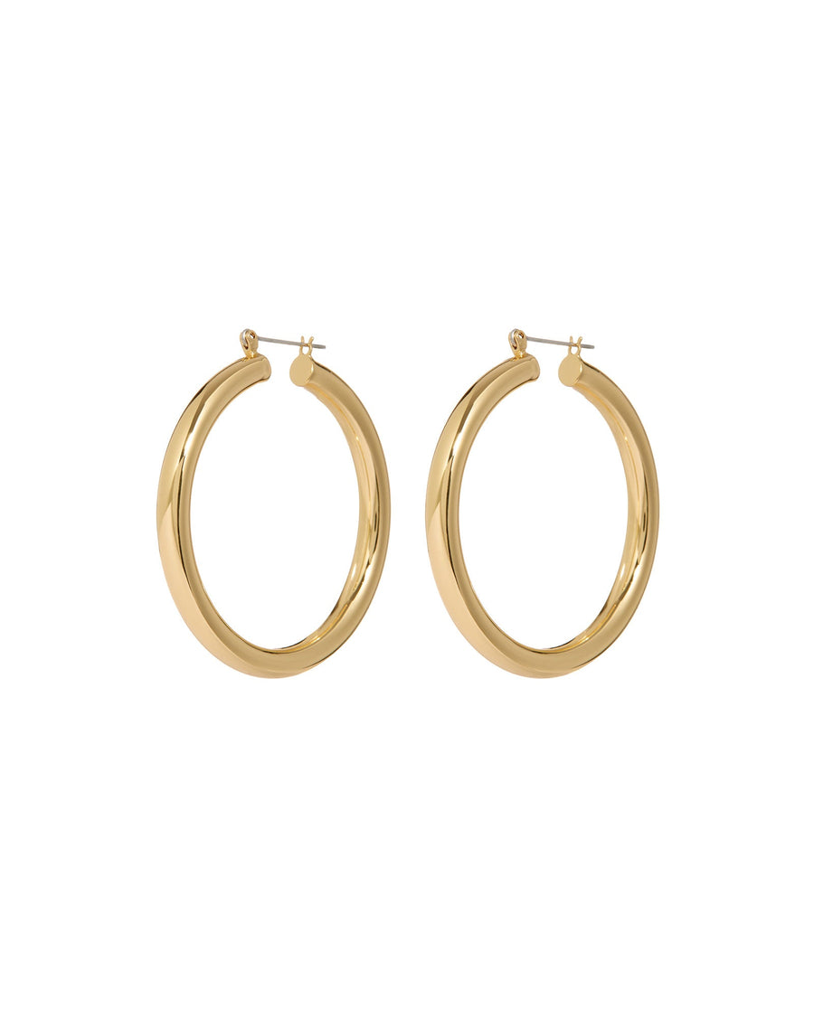 Luv AJ-Amalfi Tube Hoops-Earrings-18k Gold Plated-Blue Ruby Jewellery-Vancouver Canada