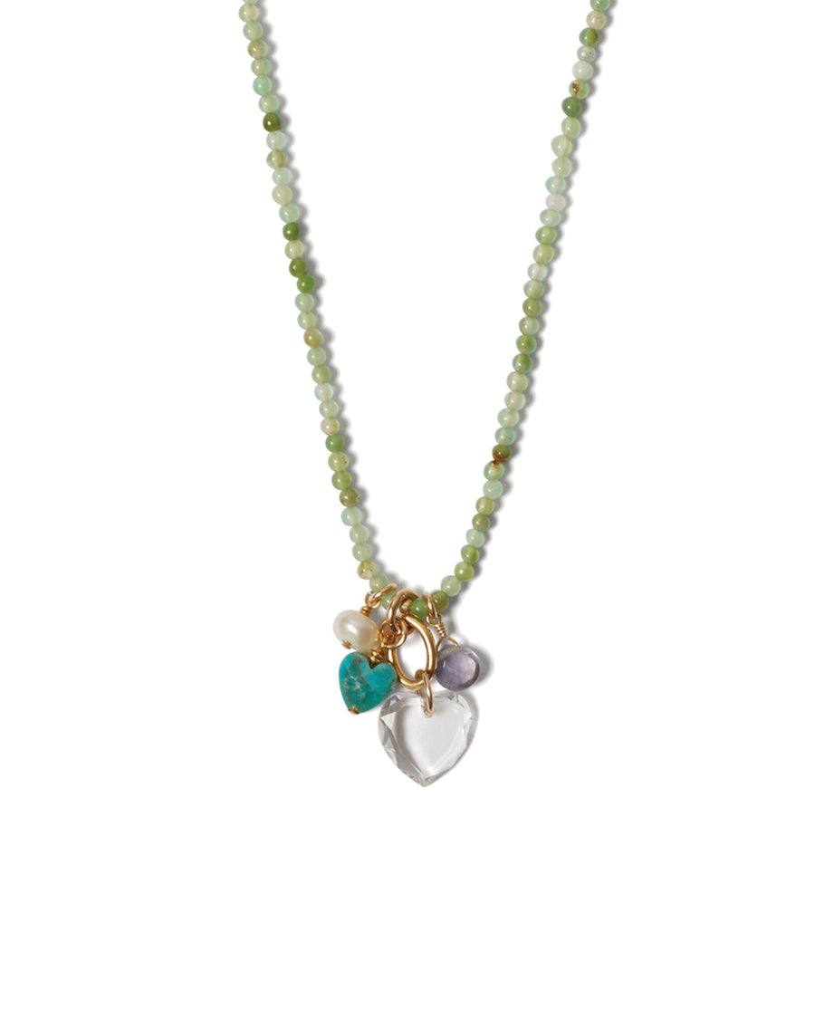 Chan Luu-Amour Charm Necklace-Necklaces-18k Gold Vermeil, Chrysophase-Blue Ruby Jewellery-Vancouver Canada