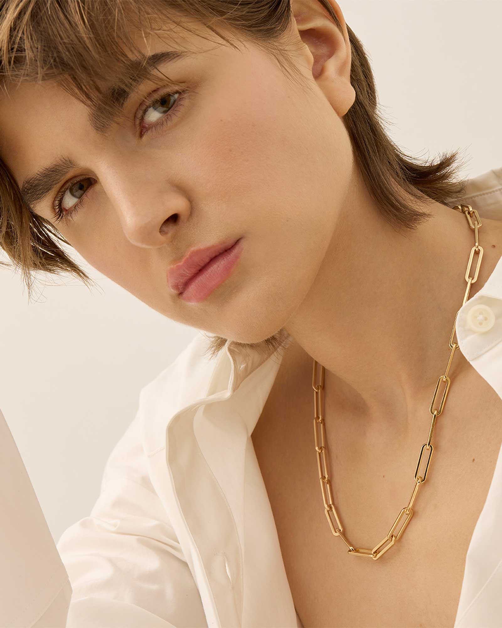 Jenny Bird-Andi Slim Necklace-Necklaces-14k Gold Plated-Blue Ruby Jewellery-Vancouver Canada