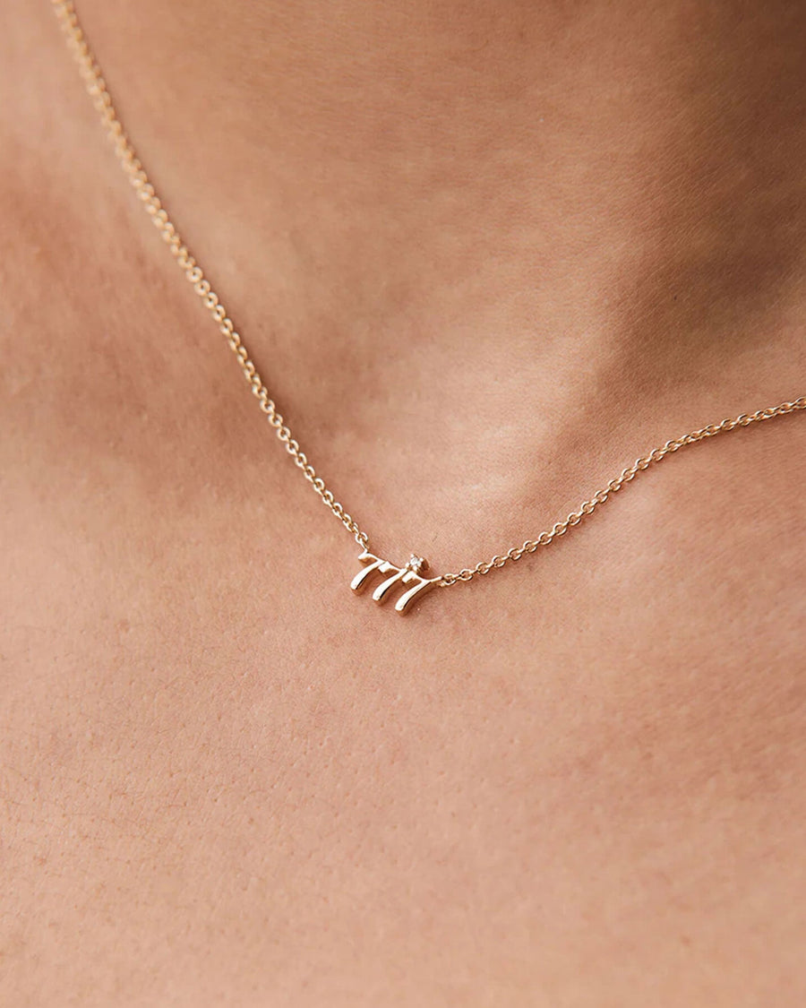 Quiet Icon-Angel #777 Necklace-Necklaces-14k Gold Vermeil, Cubic Zirconia-Blue Ruby Jewellery-Vancouver Canada