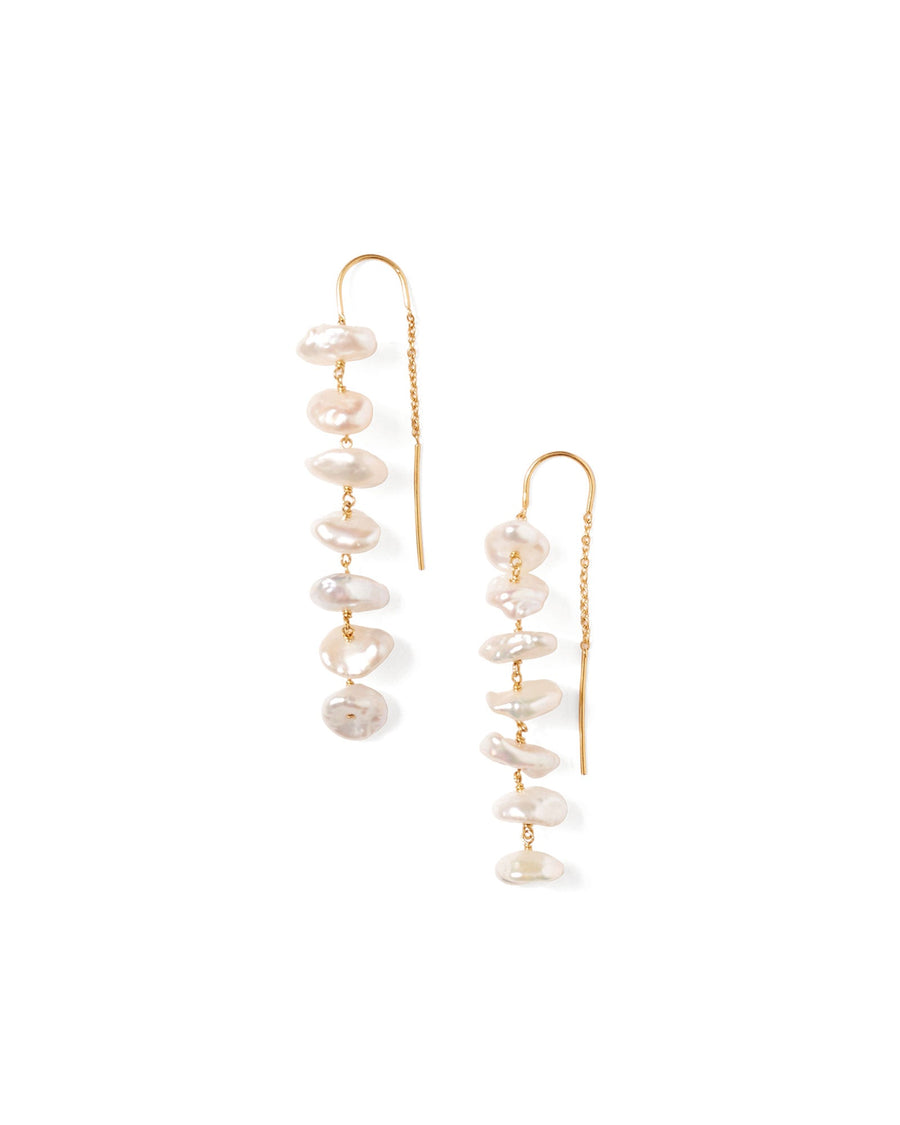 Chan Luu-Anini Threaders-Earrings-18k Gold Vermeil, White Pearl-Blue Ruby Jewellery-Vancouver Canada