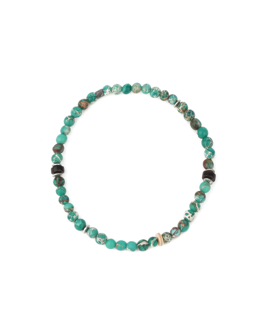 Finley & Wilder-Aqua Sea Jasper Stone Bracelet-Bracelets-Sea Jasper Beads, Heishi Beads-Blue Ruby Jewellery-Vancouver Canada