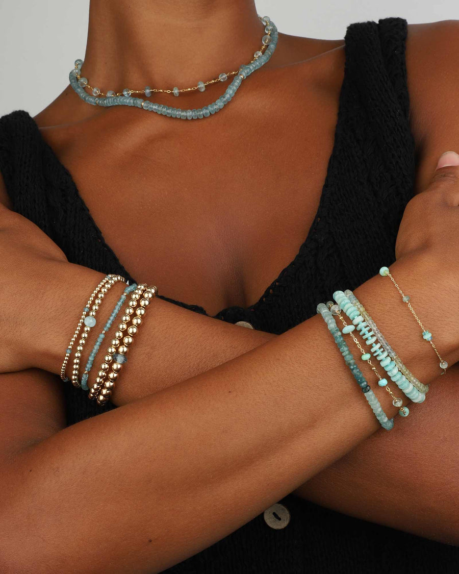 Gem Jar-Aquamarine Nugget Bracelet-Bracelets-14k Gold Filled, Aquamarine-Blue Ruby Jewellery-Vancouver Canada