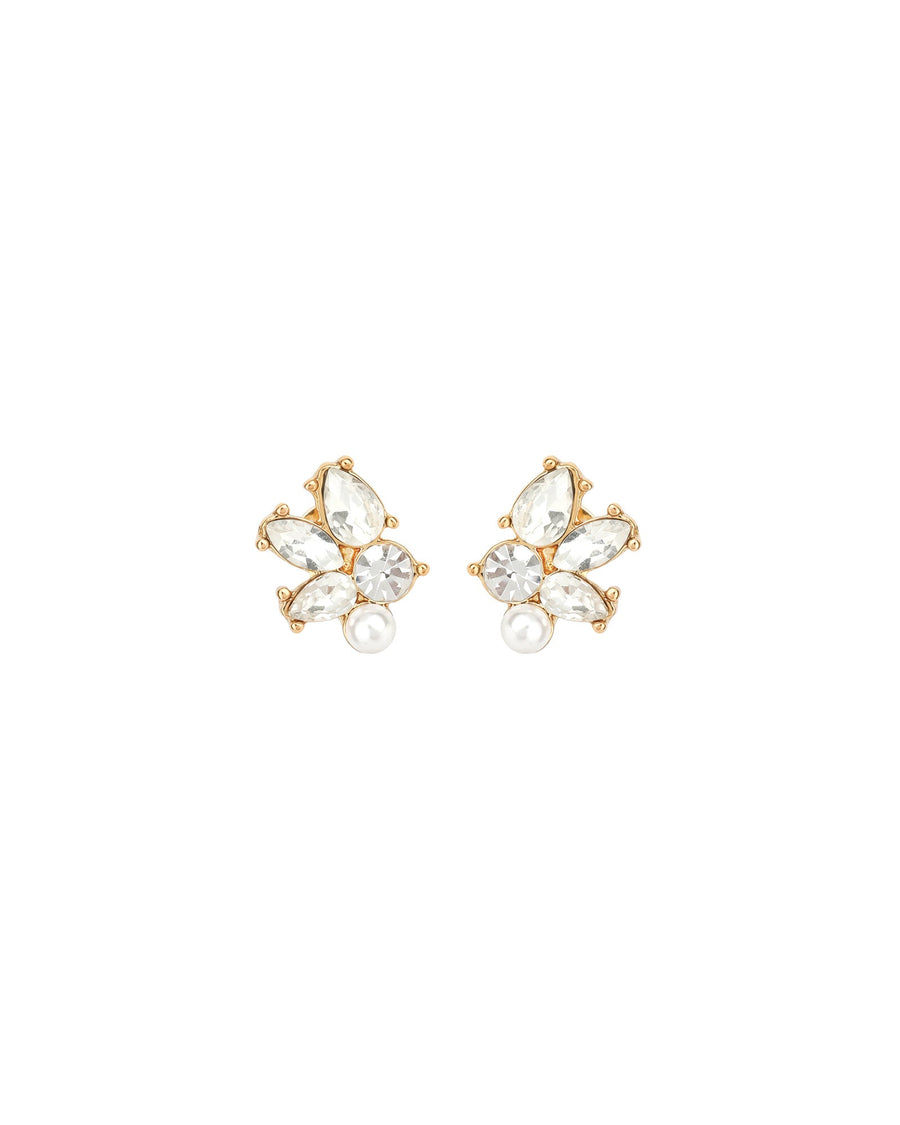 Olive & Piper-Ariel Studs-Earrings-Oxidized Gold, Crystal-Blue Ruby Jewellery-Vancouver Canada