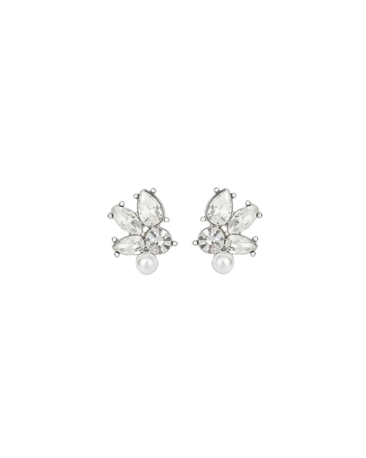 Olive & Piper-Ariel Studs-Earrings-Silver-Tone, Crystal-Blue Ruby Jewellery-Vancouver Canada