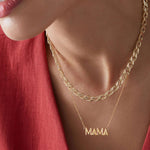 Quiet Icon-Art Deco Mama Necklace-Necklaces-14k Gold Vermeil-Blue Ruby Jewellery-Vancouver Canada
