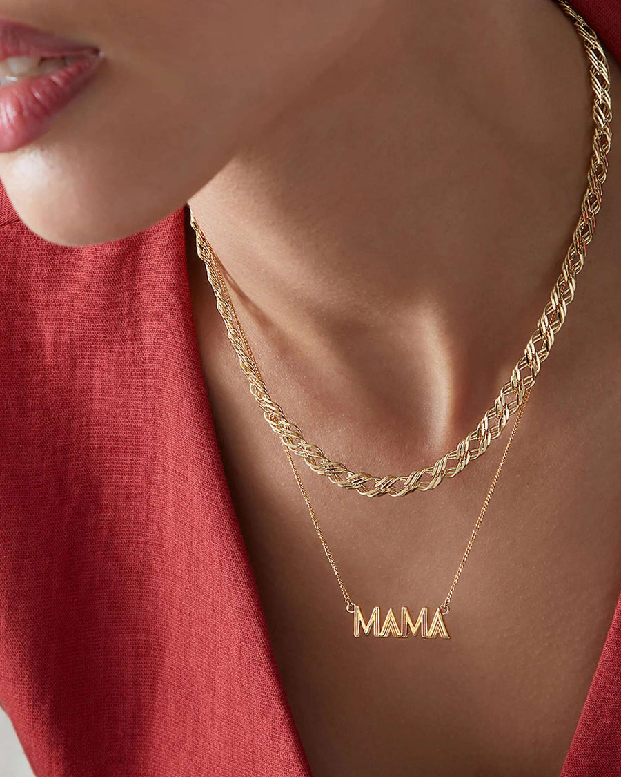 Quiet Icon-Art Deco Mama Necklace-Necklaces-14k Gold Vermeil-Blue Ruby Jewellery-Vancouver Canada