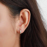 Baguette Huggies-Earrings-Goldhive-14k Yellow Gold-Blue Ruby Jewellery-Vancouver-Canada