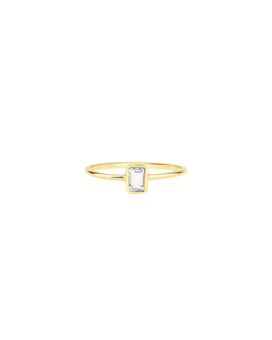 Tashi-Baguette Ring-Rings-14k Gold Vermeil, White Topaz-5-Blue Ruby Jewellery-Vancouver Canada