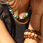 Naimaz-Ebony Beaded & Leather Bracelet-Bracelets-Blue Ruby Jewellery-Vancouver Canada