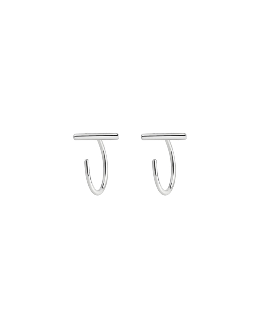 Tashi-Bar Three Quarter Hoops-Earrings-Sterling Silver-Blue Ruby Jewellery-Vancouver Canada