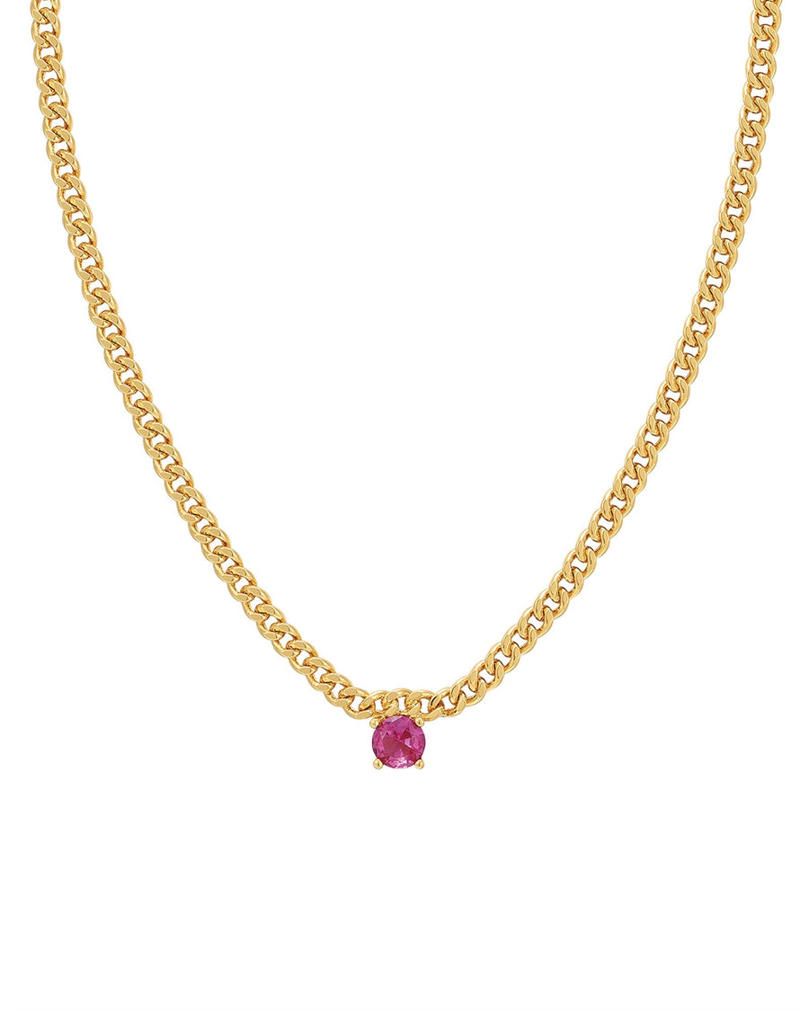 Luv AJ-Bardot Stud Necklace-Necklaces-14k Gold Plated, Pink Cubic Zirconia-Blue Ruby Jewellery-Vancouver Canada