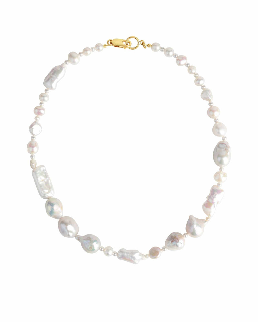 Poppy Rose-Baroque Pearl Strand Necklace-Necklaces-14k Gold-fill, Freshwater Pearl-Blue Ruby Jewellery-Vancouver Canada