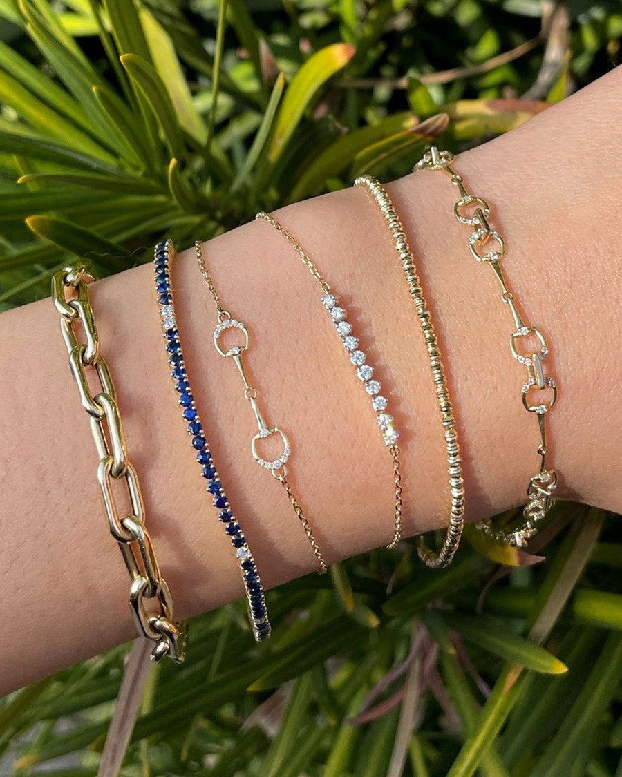 Adina Reyter-Bead Chain Bracelet-Bracelets-14k Yellow Gold-Blue Ruby Jewellery-Vancouver Canada