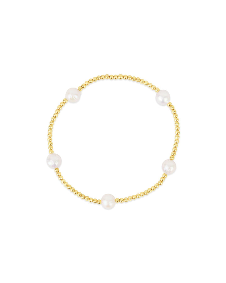Cause We Care-Bead Station Pearl Bracelet | 2mm-Bracelets-14k Gold-fill-Blue Ruby Jewellery-Vancouver Canada