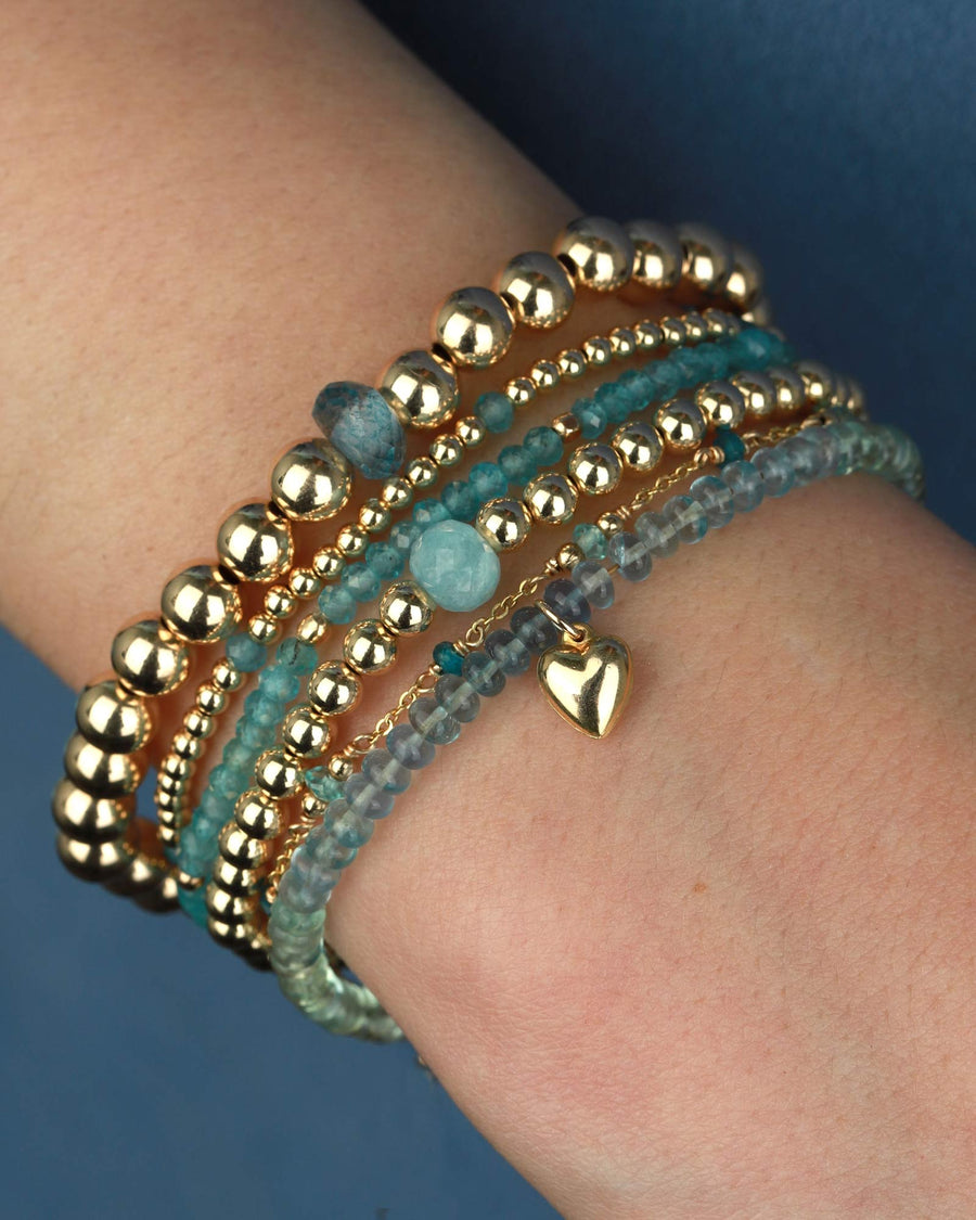 Cause We Care-Beaded Aquamarine Bracelet | 4mm-Bracelets-14k Gold Filled, Aquamarine-Blue Ruby Jewellery-Vancouver Canada